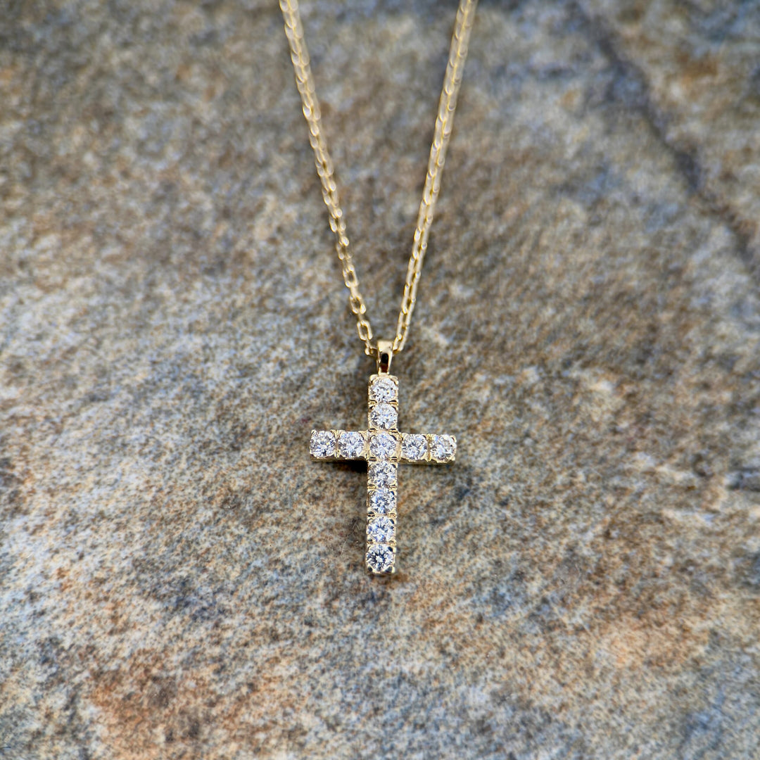 Gold Cross with Diamonds