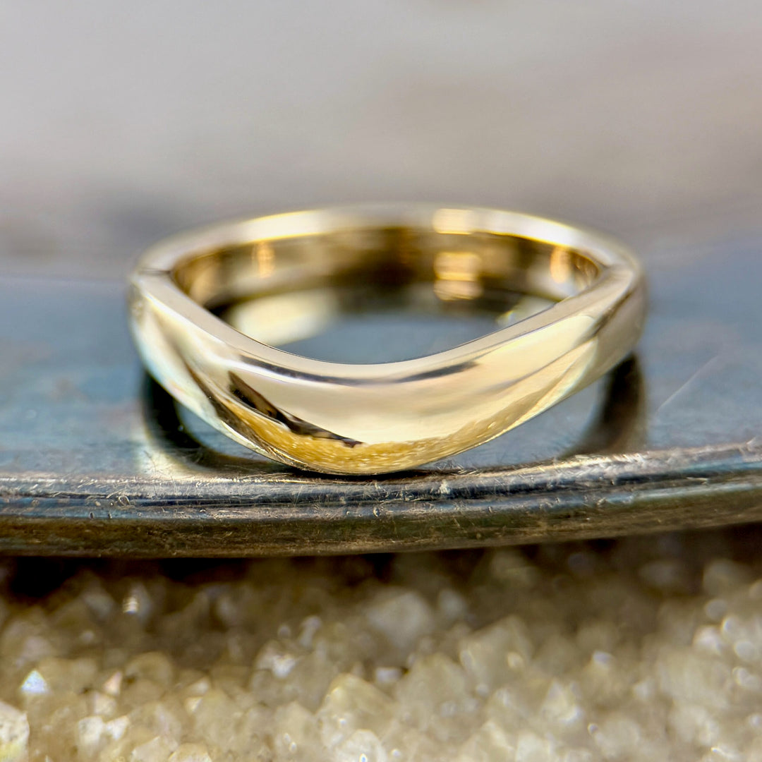 Curved Yellow Gold Band