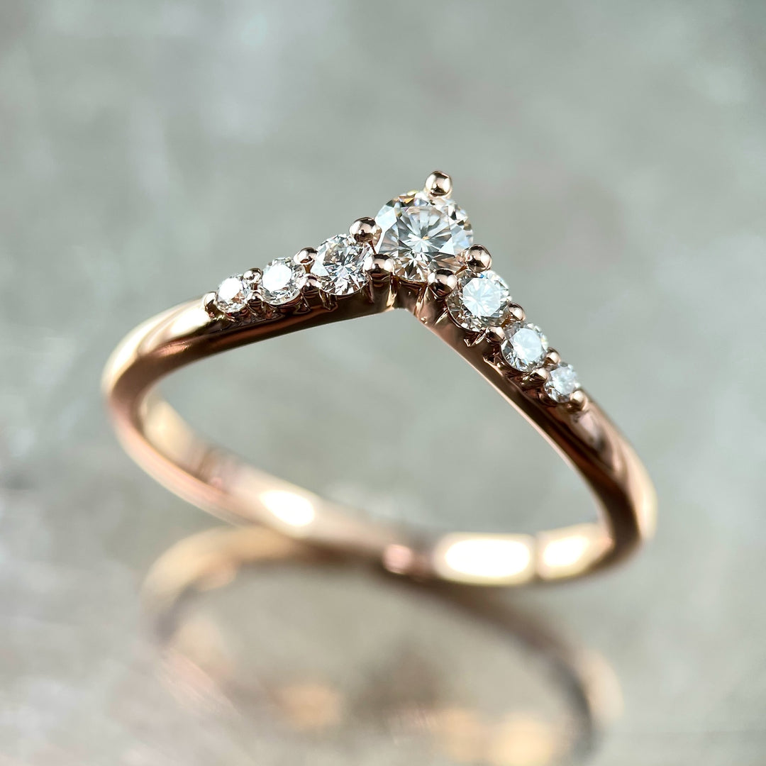 Rose Gold Diamond Contour Band