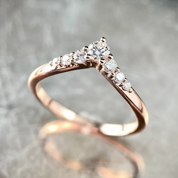 Rose Gold Diamond Contour Band