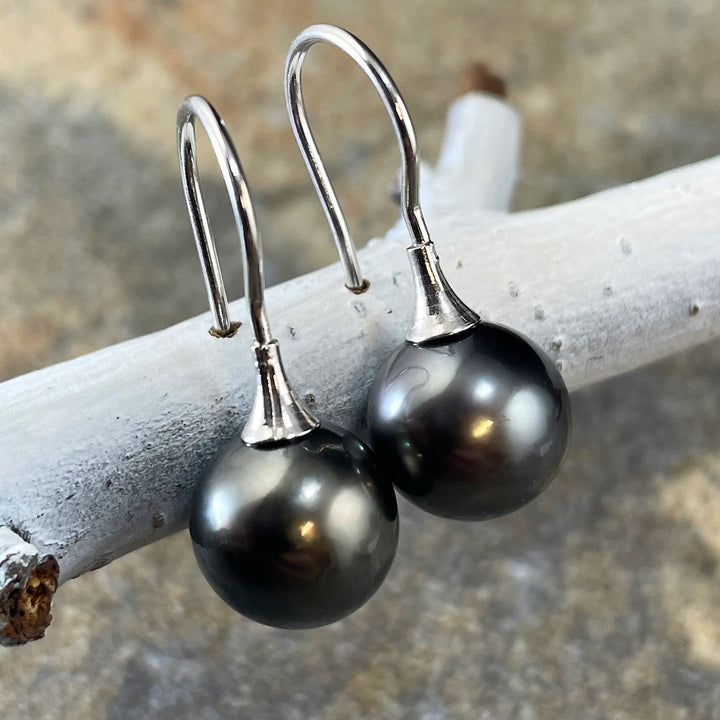 Black Tahitian Pearl Drop Earrings