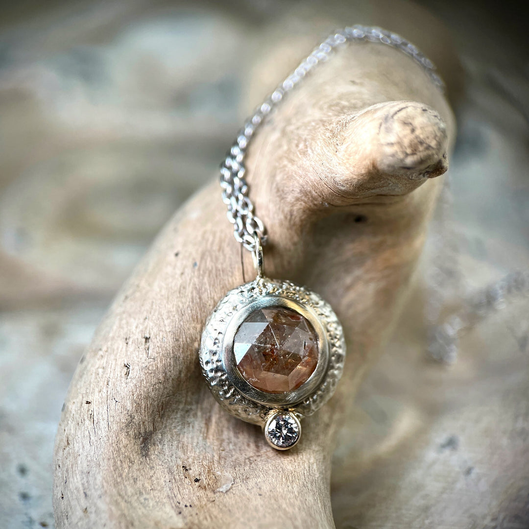 Champagne Rosecut Diamond Pendant