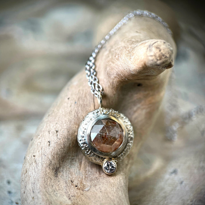 Champagne Rosecut Diamond Pendant