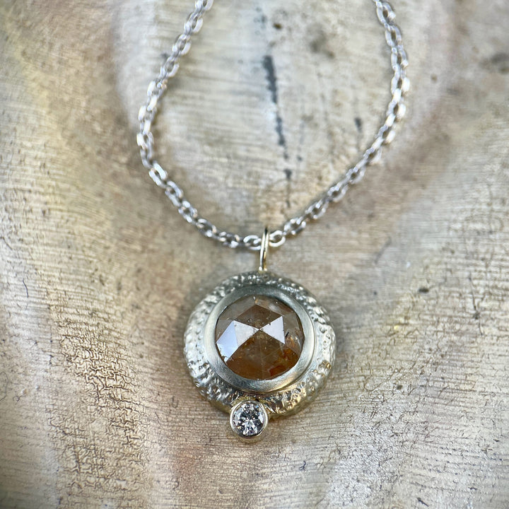 Champagne Rosecut Diamond Pendant