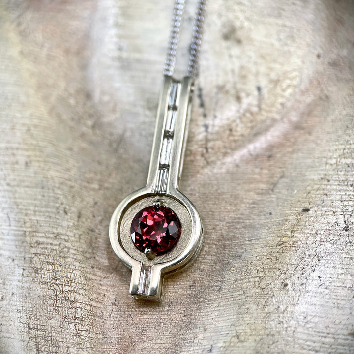 Orange/Red Sapphire Pendant