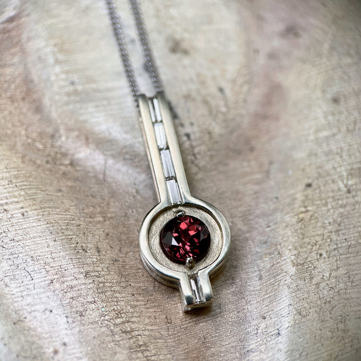 Orange/Red Sapphire Pendant