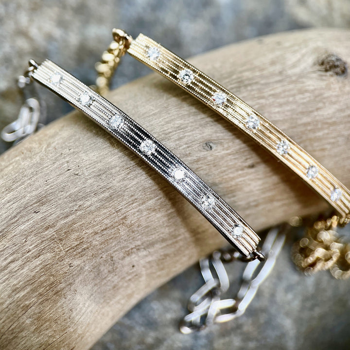 White Gold Diamond Bar Bracelet
