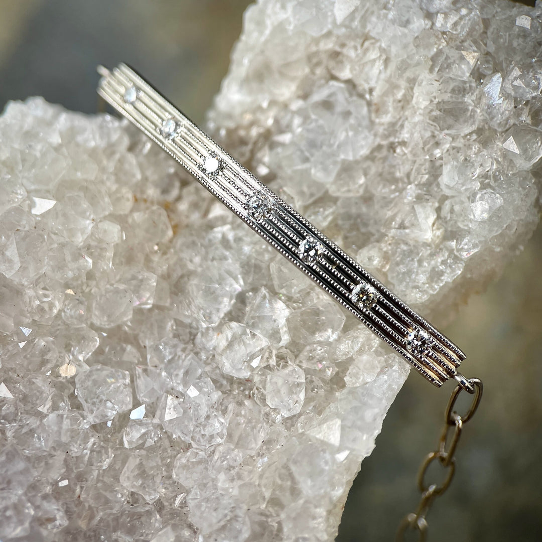 White Gold Diamond Bar Bracelet
