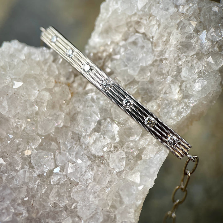 White Gold Diamond Bar Bracelet