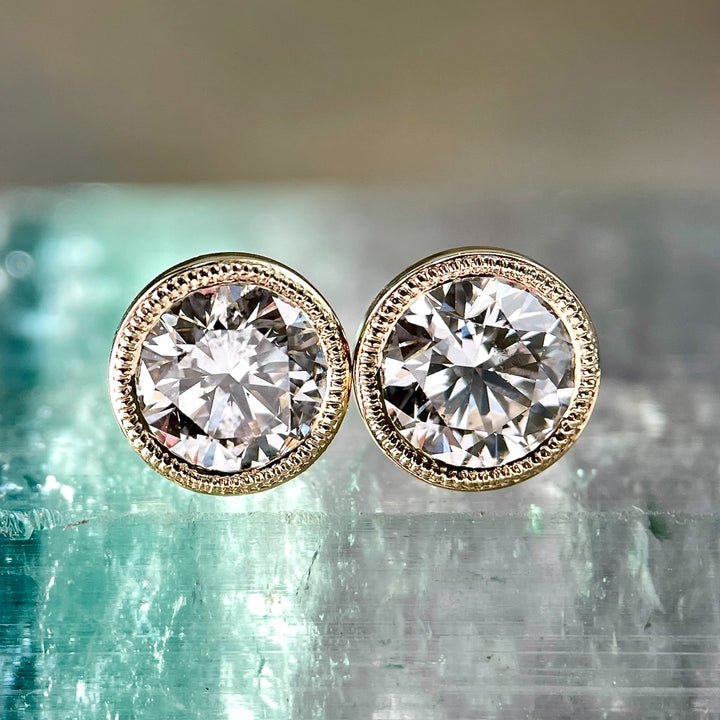 Lab Grown Diamond Martini Stud Earrings- Made To Order