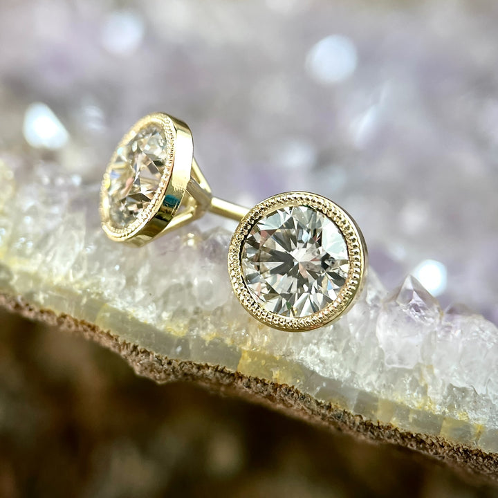 Lab Grown Diamond Martini Stud Earrings- Made To Order