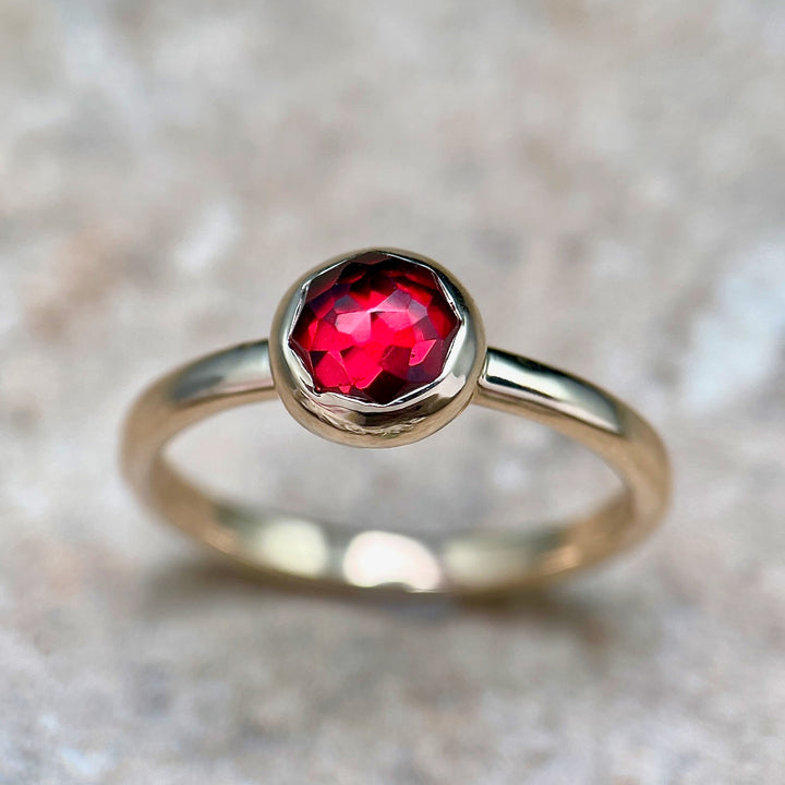 Rose Cut Garnet Bezel Ring