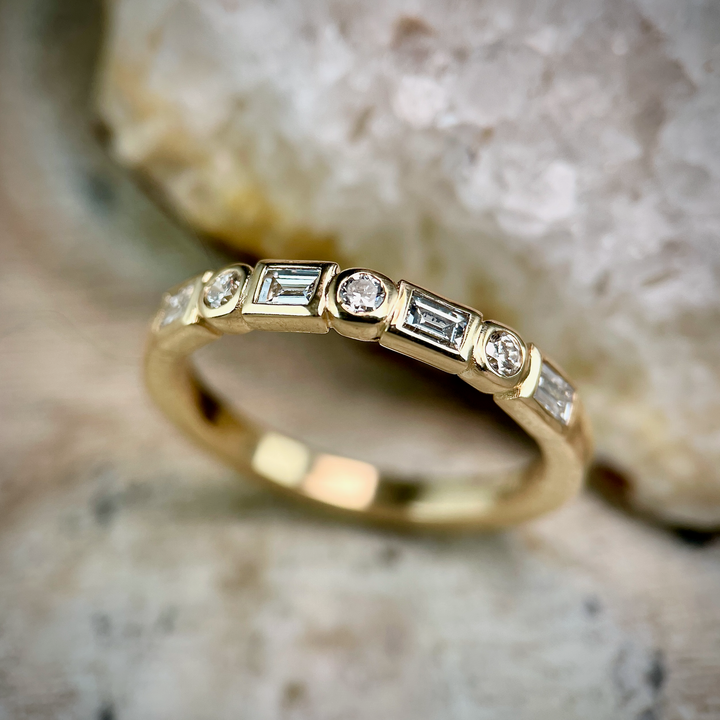 Diamond Band with Baguettes and Rounds