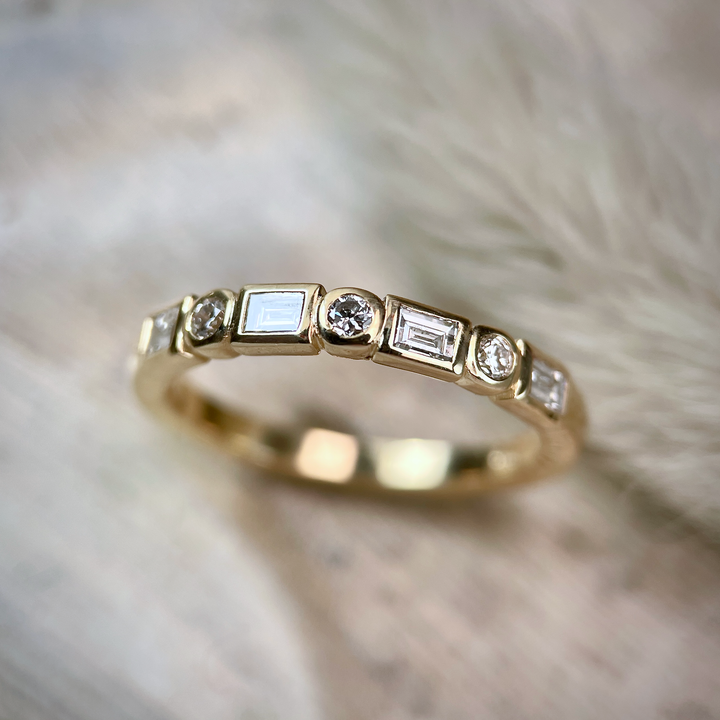 Diamond Band with Baguettes and Rounds