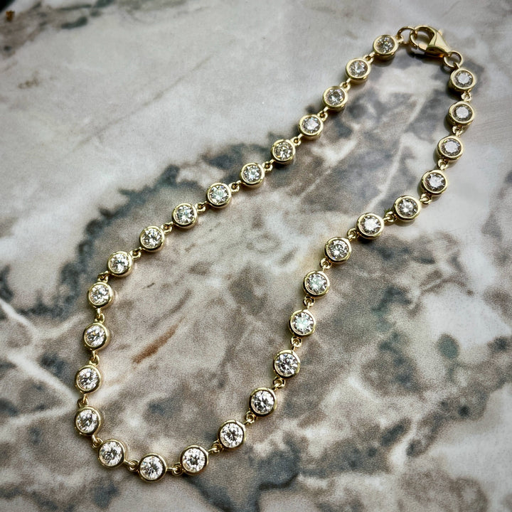 Diamond Bezel Bracelet in Yellow Gold- Made to Order