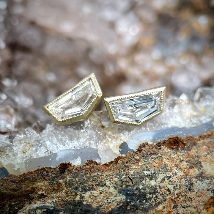 Cadillac Cut Lab Grown Diamond Stud Earrings- SOLD