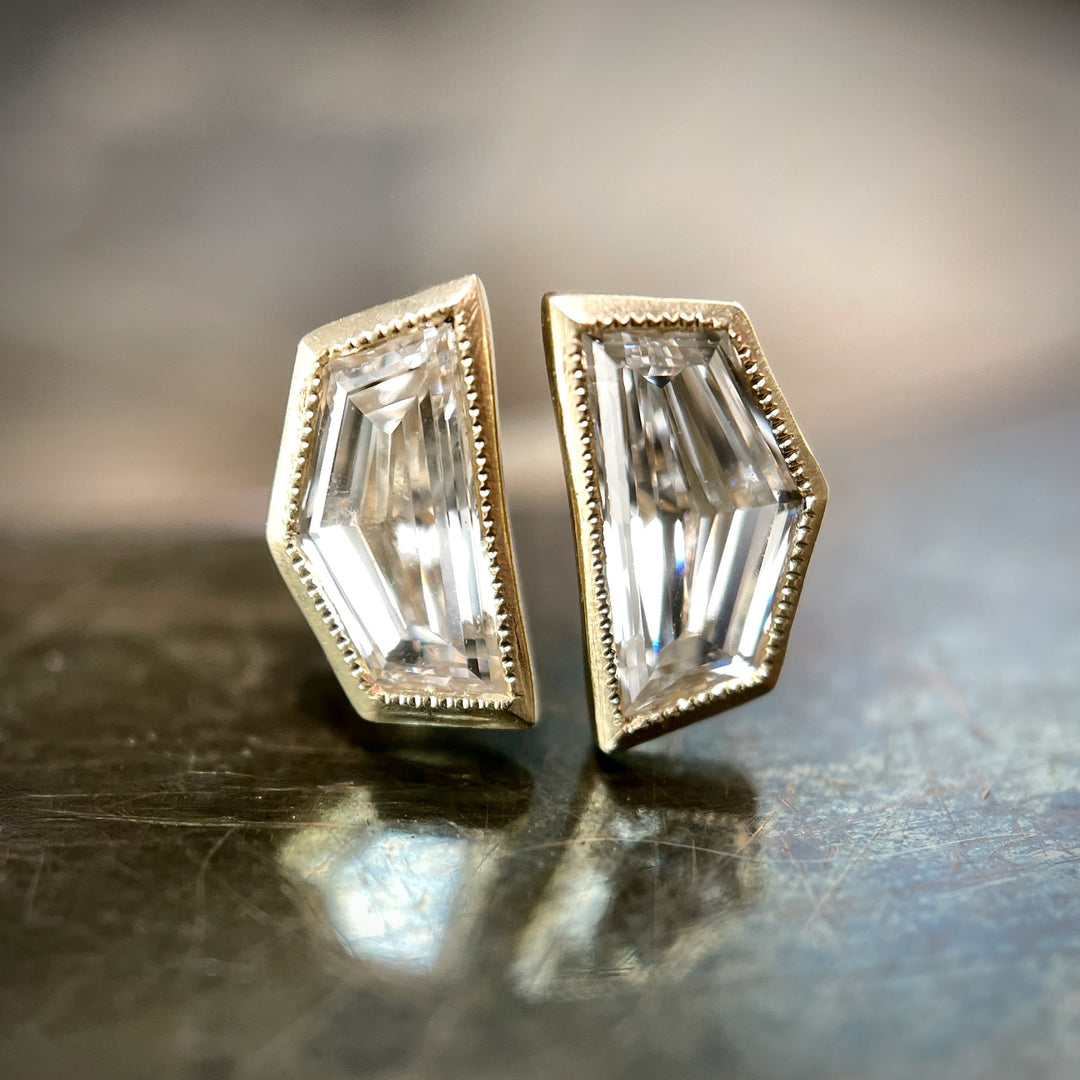 Cadillac Cut Lab Grown Diamond Stud Earrings- SOLD