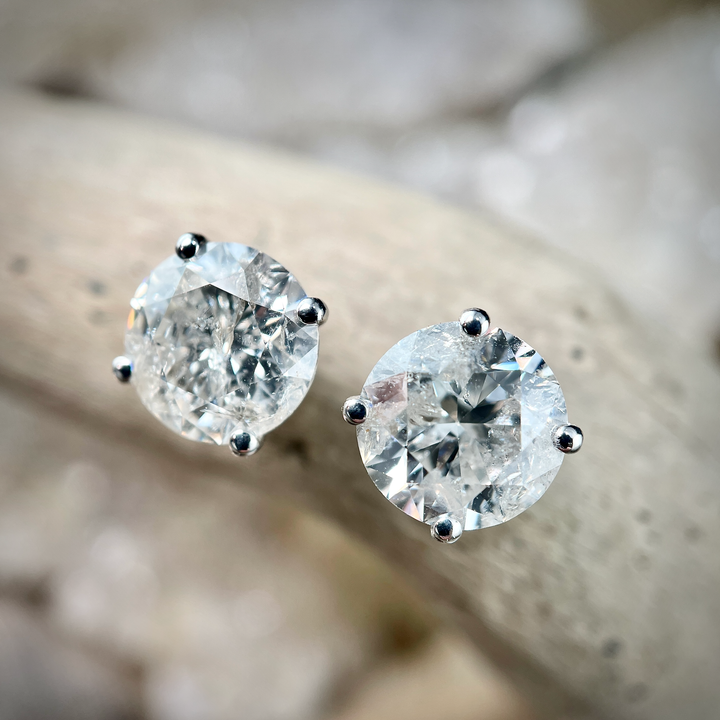 Martini Style Diamond Stud Earrings