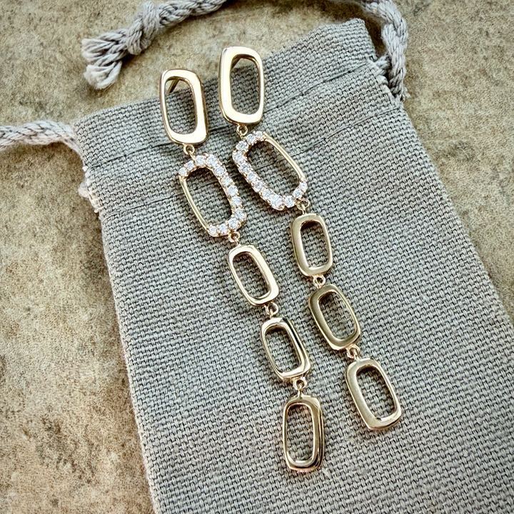 Long Diamond Fashion Earrings