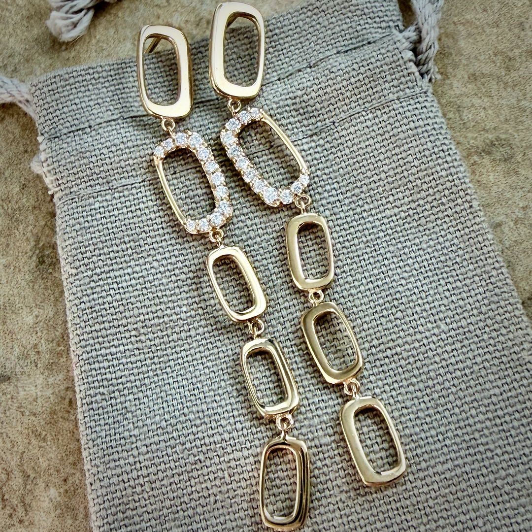 Long Diamond Fashion Earrings