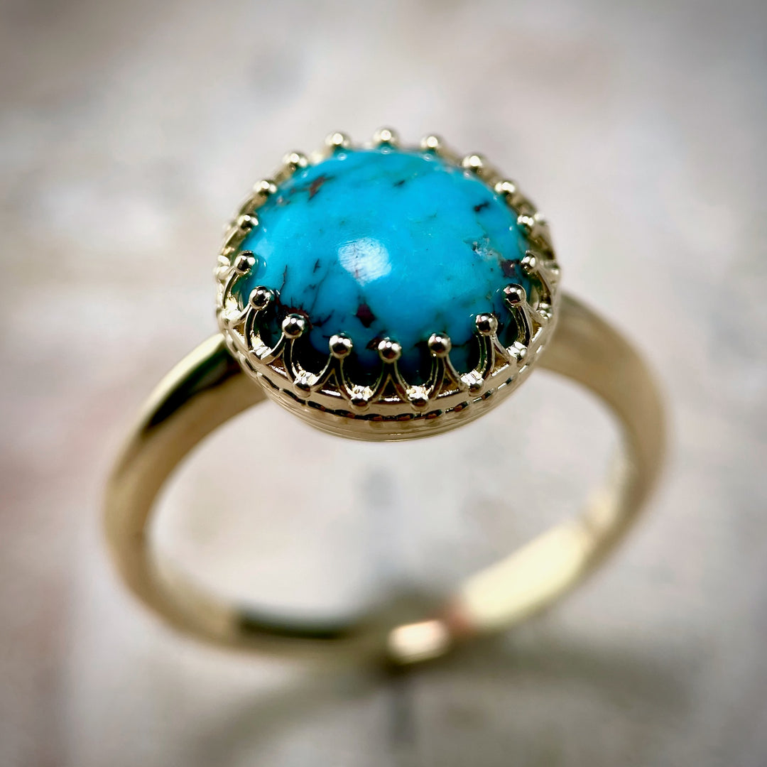 Turquoise Crown Bezel Ring- SOLD