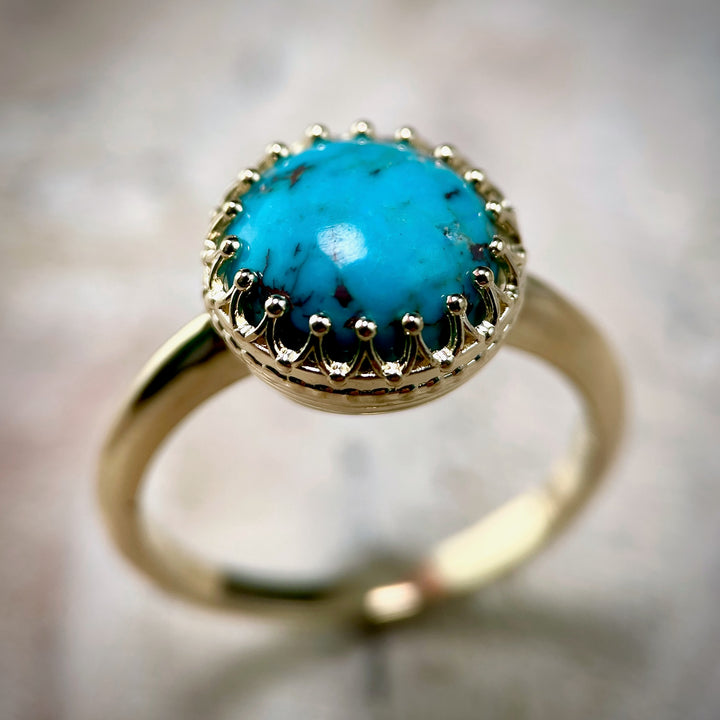 Turquoise Crown Bezel Ring- SOLD