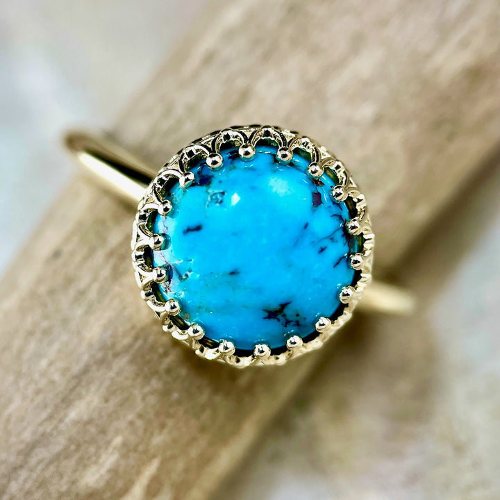Turquoise Crown Bezel Ring- SOLD