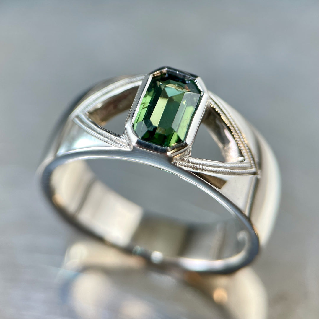 Emerald Cut Sapphire Ring- SOLD