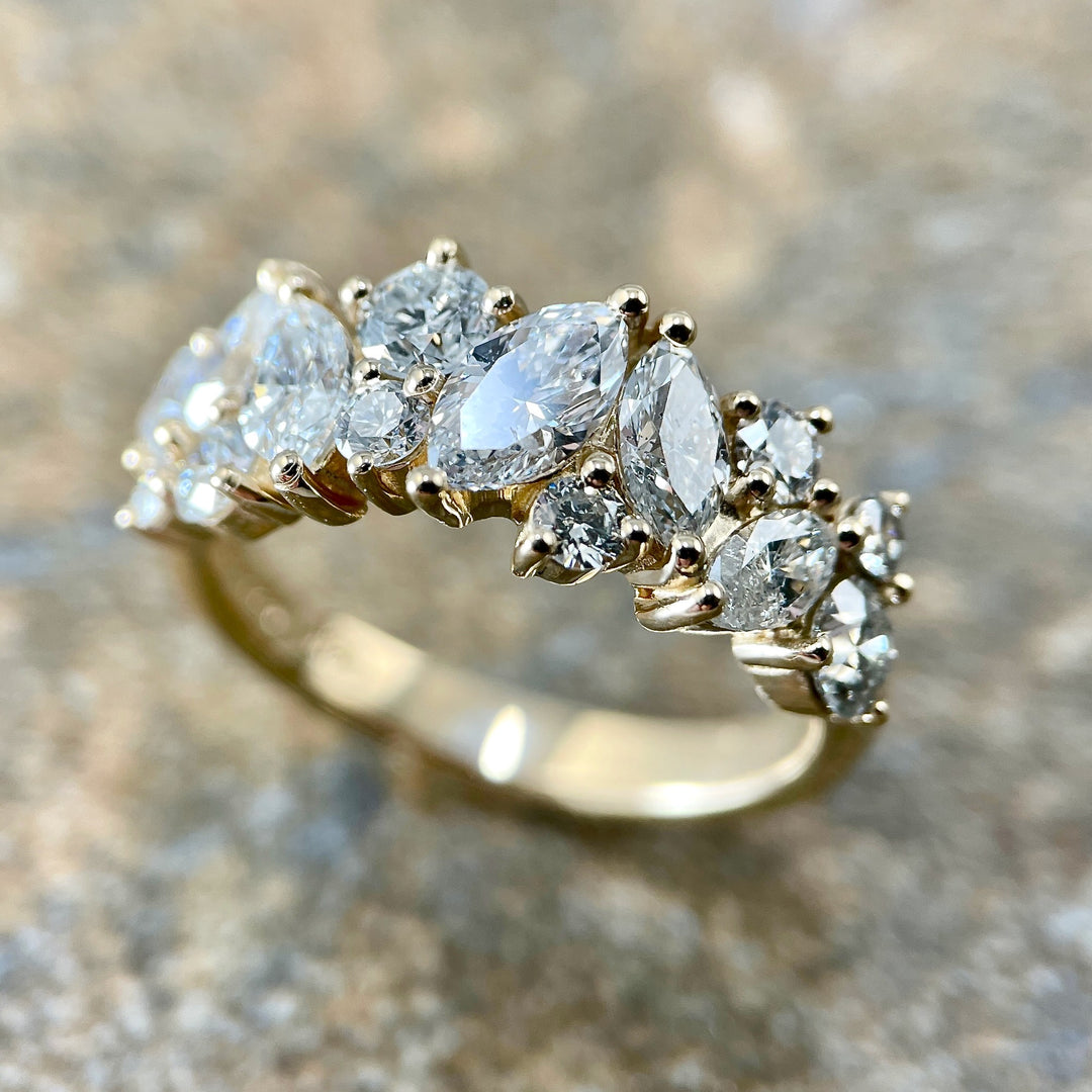 Marquise and Round Diamond Band R714- SOLD