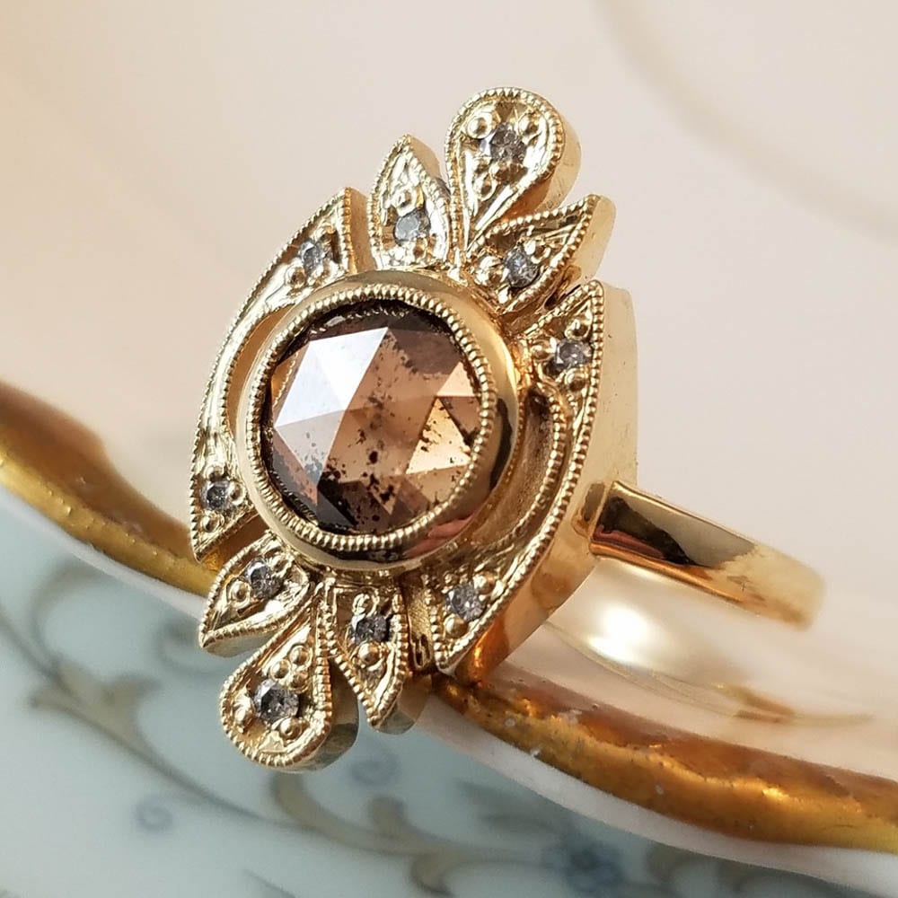 Sholdt 1935 Cognac Diamond Ring - SOLD