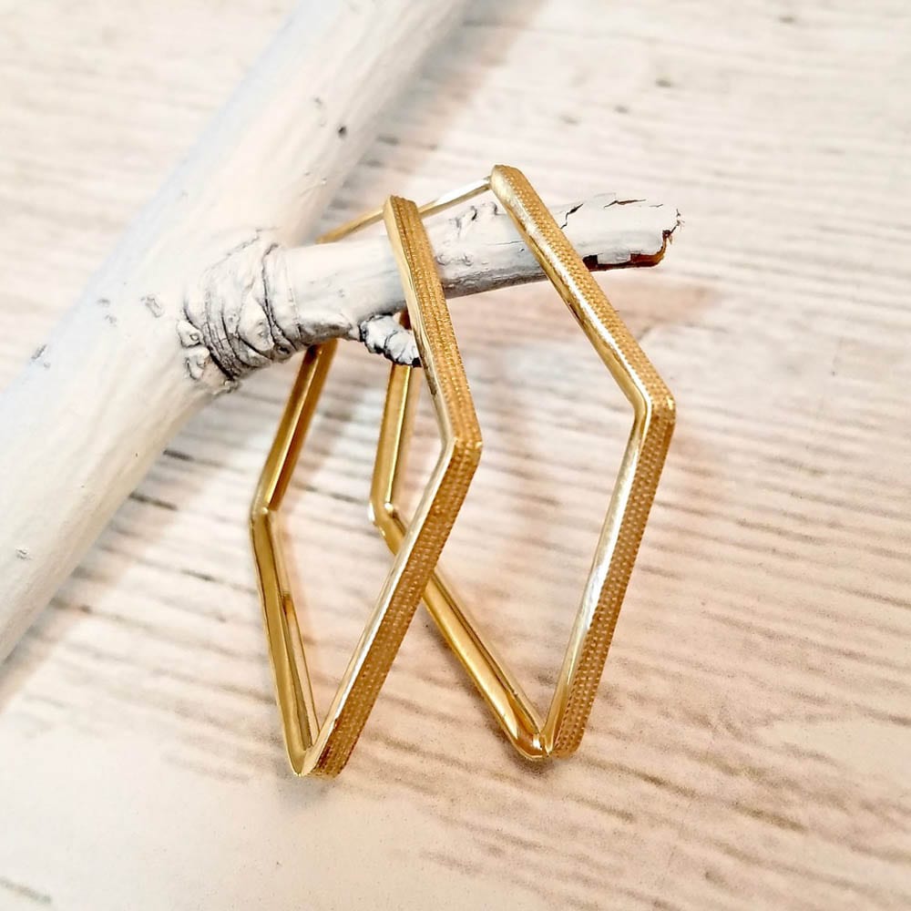 Fern Finish Geo Hoops-Available for Special Order