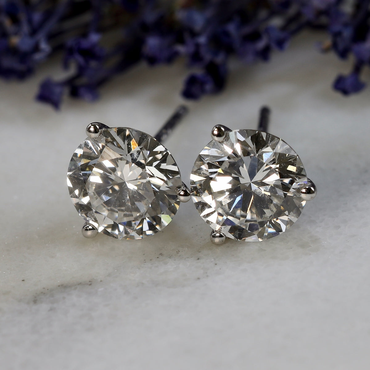 Lab Grown Diamond Stud Earrings in White Gold image 0