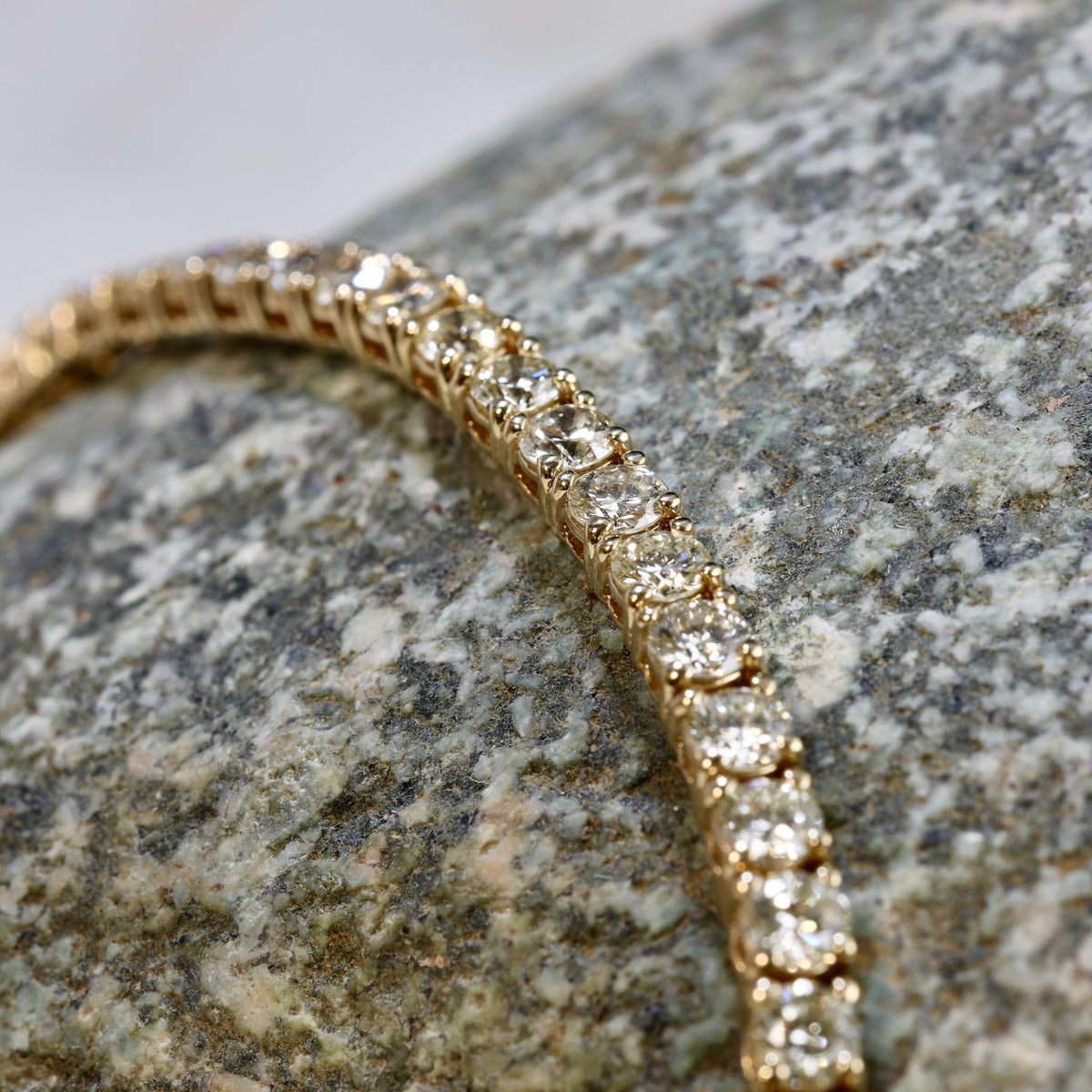 Natural Diamond Tennis Bracelet in Yellow Gold image 0