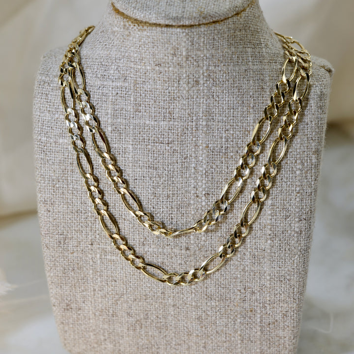 20" Figaro Chain 10K Yellow Gold