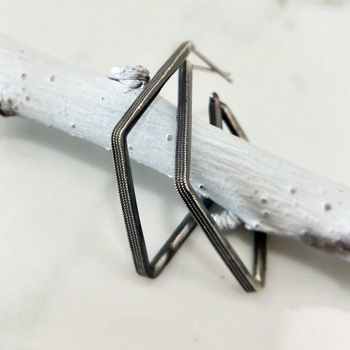 Geometric  Blackened Silver Fashion Earrings- Available for Special Order