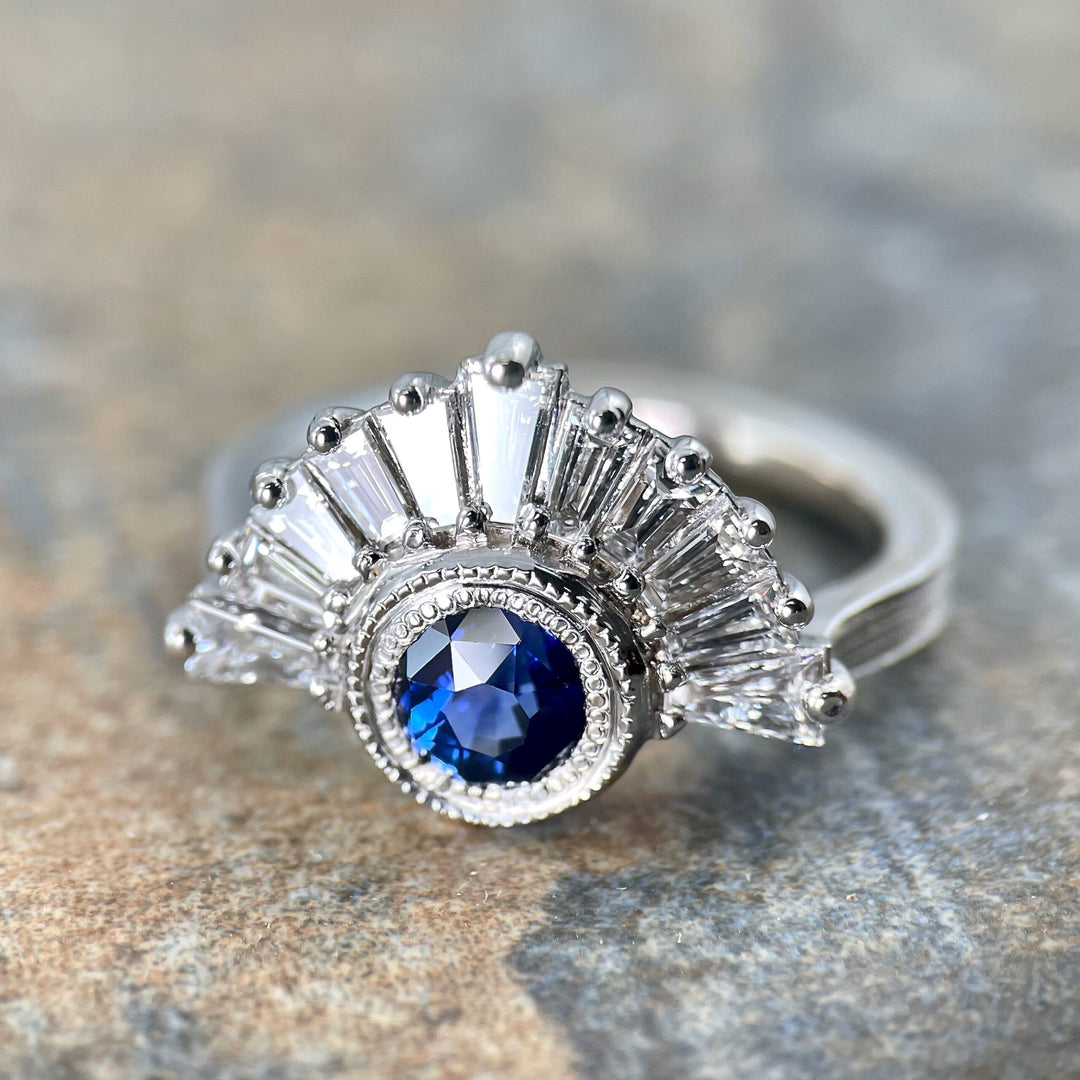 Sapphire Crown Ring - SOLD